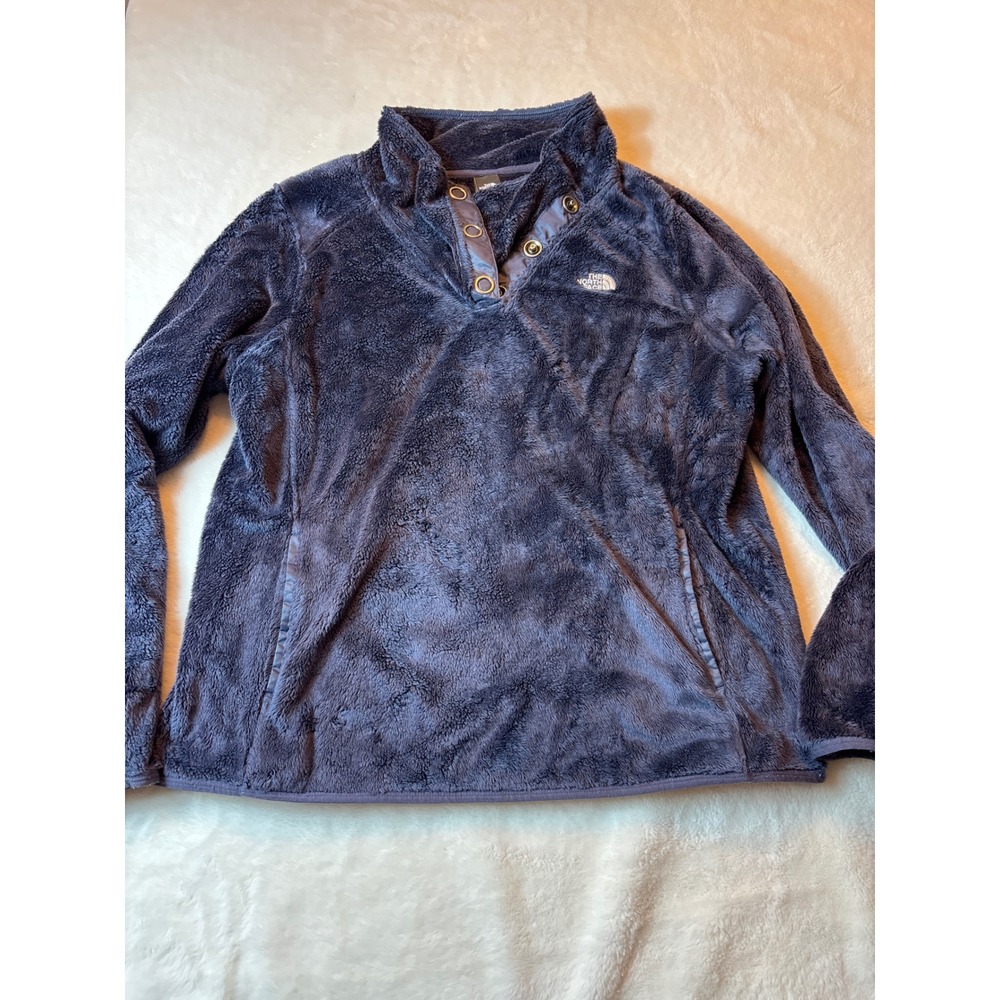 The North Face Osito Fleece Pullover Dark Purple Snap Neck Women XL